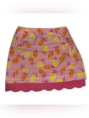 Vtg Lilly Pulitzer Pink Pineapple Print Skirt